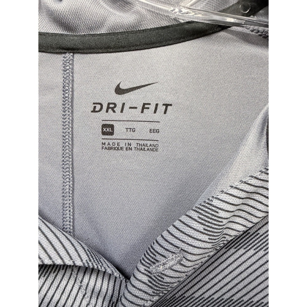 Nike Polo Shirt Mens 2XL Gray Golf Zonal Cooling Blade Collar Victory Pickleball - Picture 4 of 8